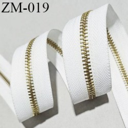Fermeture zip métal au mètre couleur naturel largeur 30 mm zip métal doré largeur 5 mm prix pour un mètre vendu sans curseur