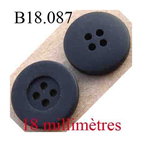 bouton 18 mm couleur  noir anthracite 4 trous diamètre 18 mm