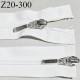 Fermeture zip 20 cm double curseur couleur blanc naturel glissière nylon largeur 6 mm curseur métal couleur chrome