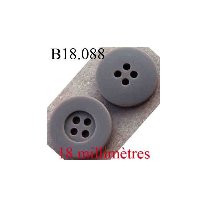 bouton 18 mm couleur  marron 4 trous diamètre 18 mm