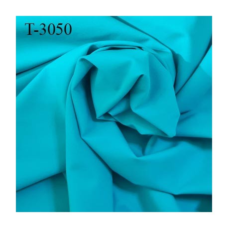 Tissu lycra élasthanne turquoise fin haut de gamme 160 gr au m2 largeur 138 cm prix pour 10 cm de longueur et 138 cm de large