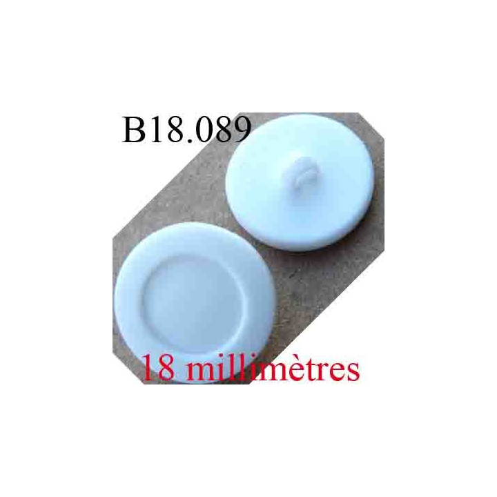 bouton 18 mm couleur  blanc fixation avec un anneau au dos diamètre 18 mm
