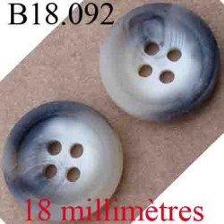 bouton 18 mm couleur noir anthracite et beige marbré 4 trous diamètre 18 mm