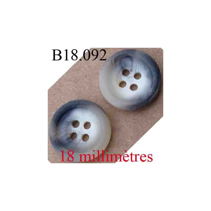 bouton 18 mm couleur marron foncé et beige marbré 4 tous diamètre 18 mm