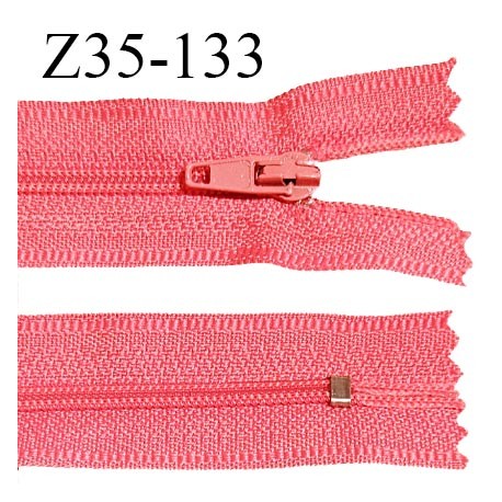 Fermeture zip 35 cm couleur rose non séparable largeur 2.5 cm glissière nylon largeur 4 mm longueur 15 cm prix à l'unité