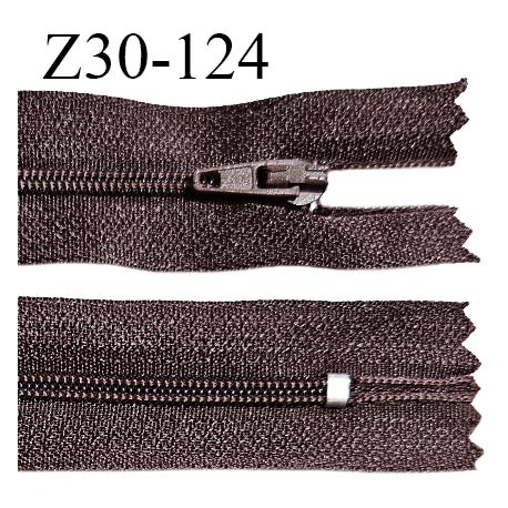 Fermeture zip 30 cm non séparable couleur marron largeur 2.7cm zip nylon 30 cm largeur 4 mm prix au mètre