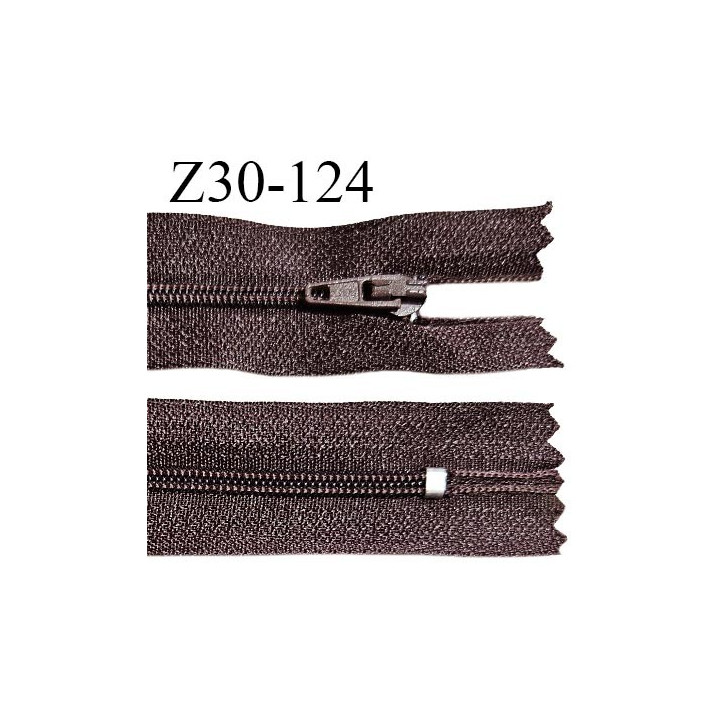 Fermeture zip 30 cm non séparable couleur marron largeur 2.7cm zip nylon 30 cm largeur 4 mm prix au mètre
