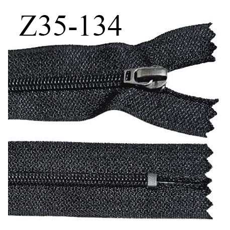 Fermeture zip 35 cm non séparable couleur noir longueur 35 cm largeur 3 cm glissière nylon curseur métal