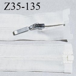 Fermeture zip 35 cm non séparable couleur naturel écru longueur 35 cm largeur 2.7 cm glissière nylon curseur métal largeur 4 mm