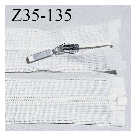 Fermeture zip 35 cm non séparable couleur naturel écru longueur 35 cm largeur 2.7 cm glissière nylon curseur métal largeur 4 mm