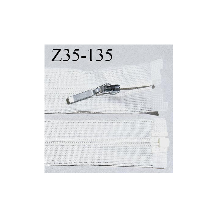 Fermeture zip 35 cm non séparable couleur naturel écru longueur 35 cm largeur 2.7 cm glissière nylon curseur métal largeur 4 mm