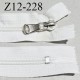 Fermeture zip 12 cm non séparable couleur naturel longueur 12 cm largeur 3 cm glissière nylon curseur métal