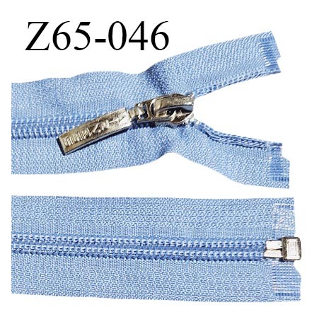 Fermeture zip 63 cm couleur bleu séparable curseur métal avec inscription AIRNESS longueur 63 cm