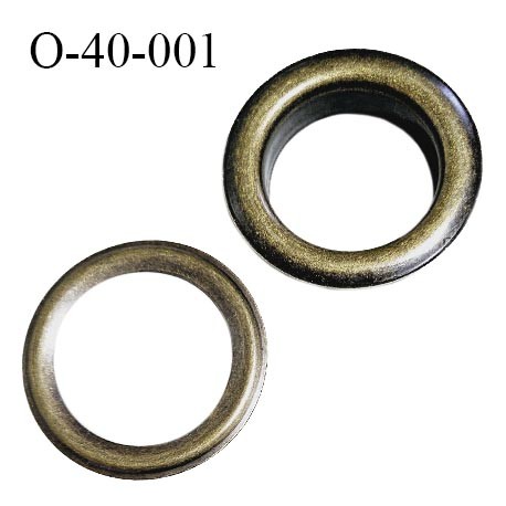 Oeillet en métal couleur laiton diamètre extérieur 60 mm diamètre intérieur 40 mm hauteur 14 mm