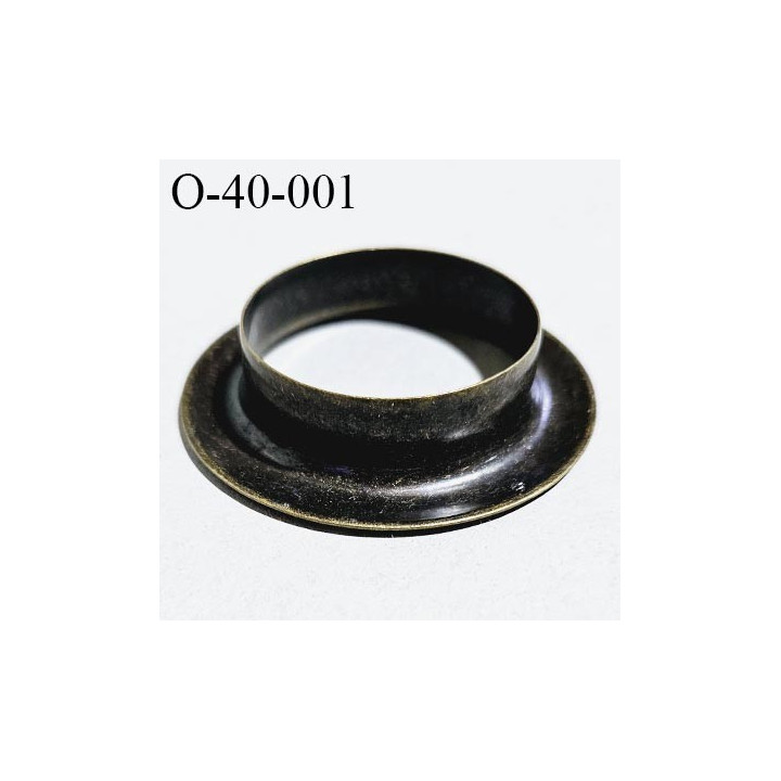 Oeillet en métal couleur laiton diamètre extérieur 60 mm diamètre intérieur 40 mm hauteur 14 mm