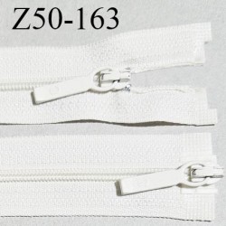 Fermeture 50 cm double curseur couleur écru longueur 50 cm largeur 2.5 cm largeur du zip 4 mm prix à l'unité