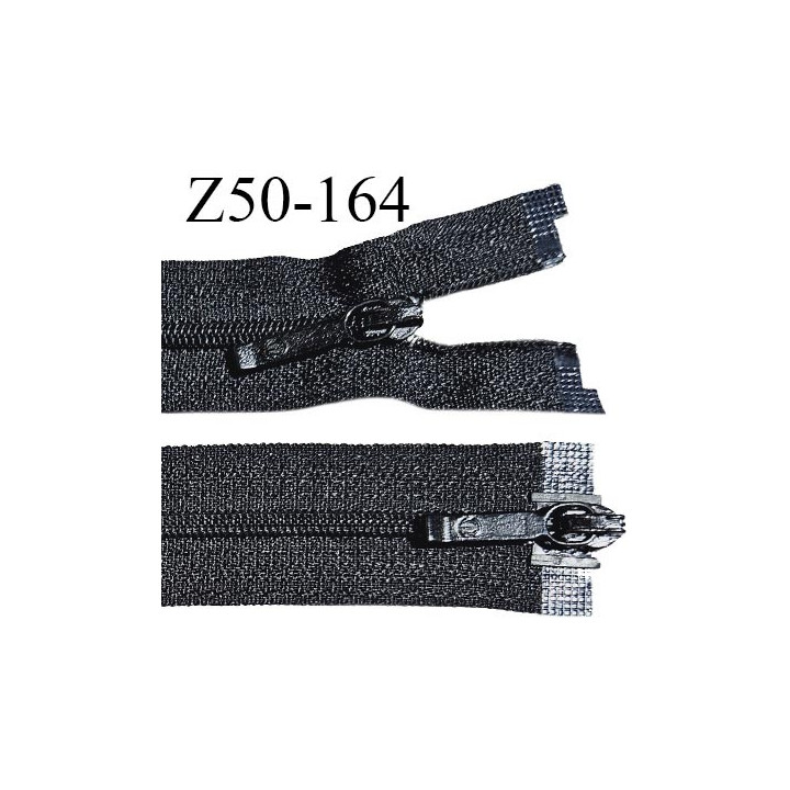 Fermeture 50 cm double curseur couleur noir longueur 50 cm largeur 2.5 cm largeur du zip 4 mm prix à l'unité