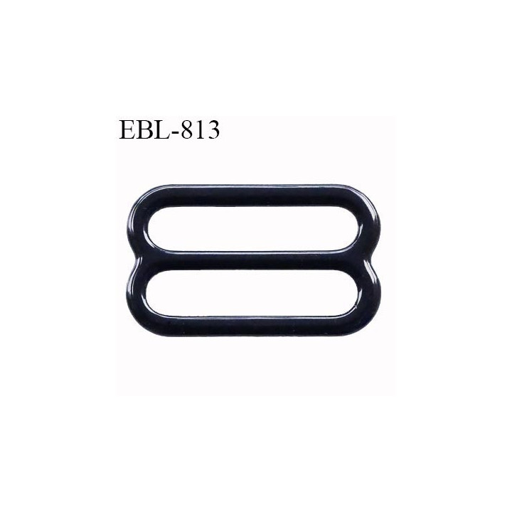 Boucle de réglage 11 mm  réglette métal laqué couleur noir brillant pour soutien gorge largeur intérieur 11 mm  haut de gamme