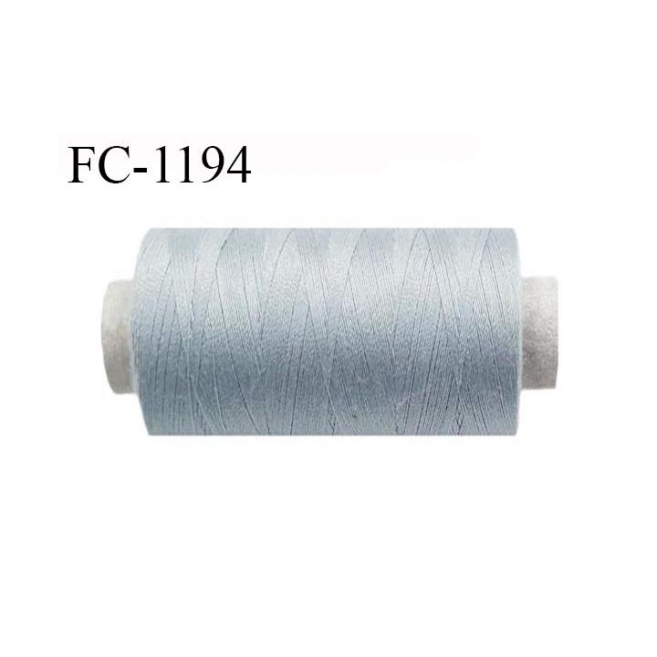 Bobine 1000 m fil polyester fil n°80 couleur gris longueur du cone 1000 mètres bobiné en France certifié oeko tex