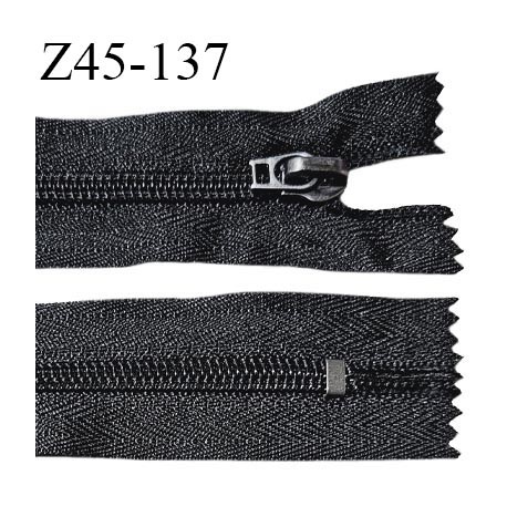 Fermeture zip 45 cm non séparable couleur noir largeur 32 mm glissière largeur 7 mm longueur 45 cm prix à l'unité