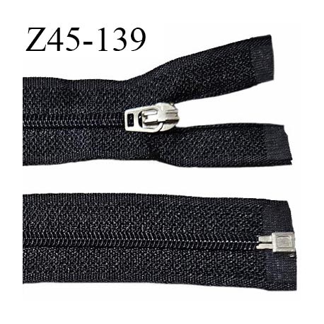 Fermeture zip 45 cm séparable couleur noir largeur 25 mm glissière largeur 5 mm longueur 45 cm prix à l'unité