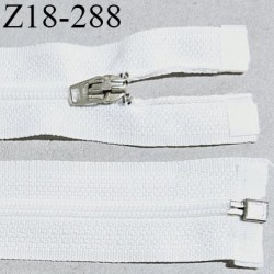 Fermeture zip 18 cm couleur blanc séparable curseur métal longueur 18 cm largeur 2.5 cm largeur du zip 4 mm prix à l'unité