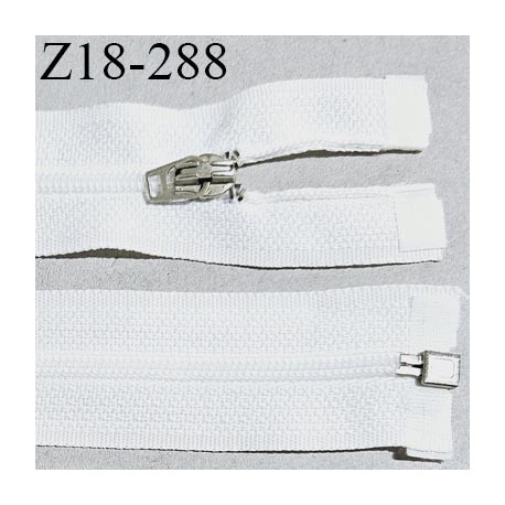 Fermeture zip 18 cm couleur blanc séparable curseur métal longueur 18 cm largeur 2.5 cm largeur du zip 4 mm prix à l'unité