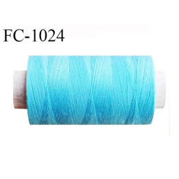 Bobine 1000 m fil polyester fil n°80 couleur turquoise longueur de la bobine 1000 mètres bobiné en France certifié oeko tex