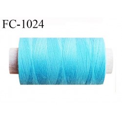 Bobine 1000 m fil polyester fil n°80 couleur turquoise longueur de la bobine 1000 mètres bobiné en France certifié oeko tex