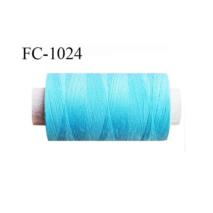 Bobine 1000 m fil polyester fil n°80 couleur turquoise longueur de la bobine 1000 mètres bobiné en France certifié oeko tex
