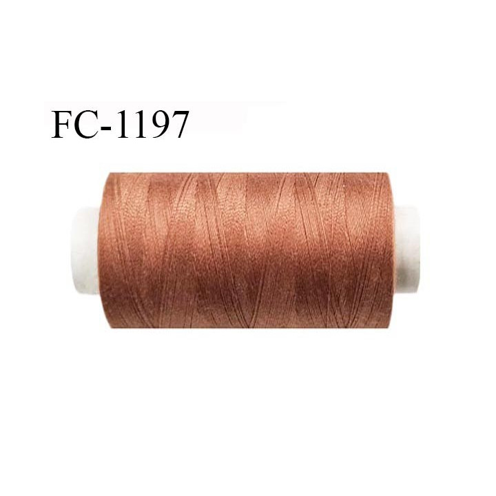 Bobine 1000 m fil polyester fil n°80 couleur marron cuivre longueur de bobine 1000 mètres bobiné en France certifié oeko tex
