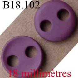 bouton 18 mm couleur prune clair 2 trous diamètre 18 mm