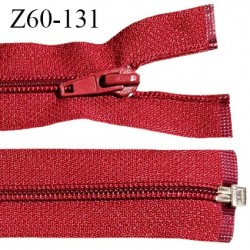 Fermeture zip 60 cm couleur rouge séparable longueur 60 cm largeur 2.7 cm largeur du zip 5 mm prix à l'unité
