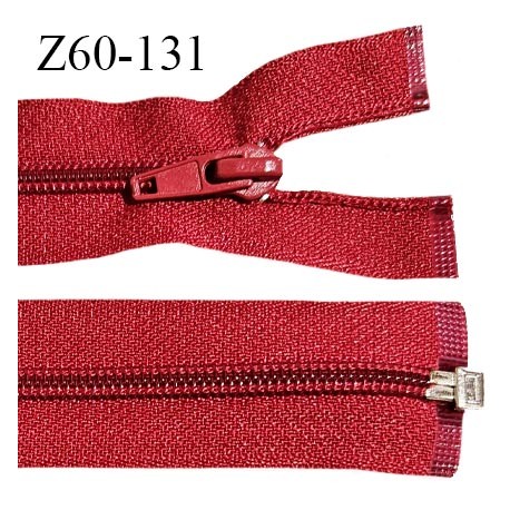 Fermeture zip 60 cm couleur rouge séparable longueur 60 cm largeur 2.7 cm largeur du zip 5 mm prix à l'unité