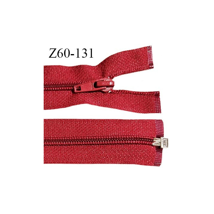 Fermeture zip 60 cm couleur rouge séparable longueur 60 cm largeur 2.7 cm largeur du zip 5 mm prix à l'unité