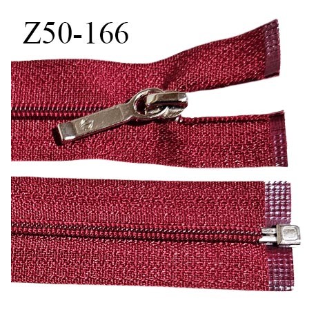 Fermeture zip 50 cm séparable couleur rouge largeur 25 mm zip glissière nylon largeur 4 mm longueur 50 cm prix à l'unité