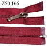 Fermeture zip 50 cm séparable couleur rouge largeur 25 mm zip glissière nylon largeur 4 mm longueur 50 cm prix à l'unité