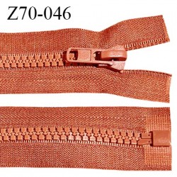 Fermeture zip moulée 70 cm séparable couleur orange longueur 70 cm largeur 4 cm glissière largeur 7 mm prix à l'unité