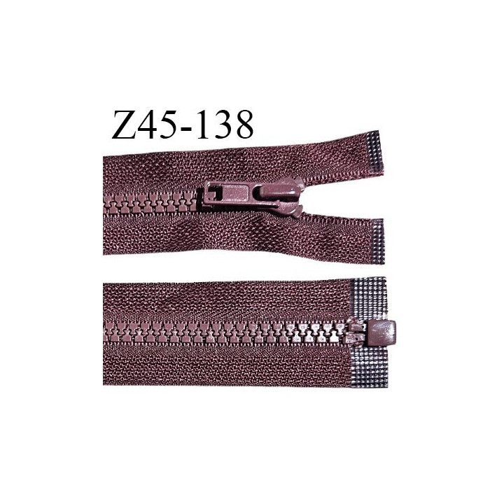 Fermeture zip 45 cm séparable couleur bordeaux largeur 30 mm zip moulée largeur 6 mm longueur 45 cm prix à l'unité