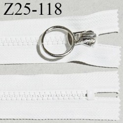Fermeture zip moulée 25 cm non séparable couleur blanc naturel largeur 3 cm zip nylon 25 cm largeur 5 mm prix au mètre
