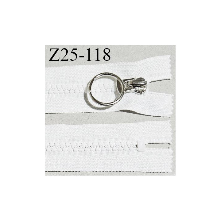 Fermeture zip moulée 25 cm non séparable couleur blanc naturel largeur 3 cm zip nylon 25 cm largeur 5 mm prix au mètre