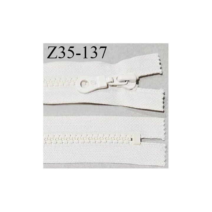Fermeture zip moulée 35 cm non séparable couleur écru largeur 3 cm zip nylon 35 cm largeur 6 mm prix au mètre