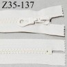 Fermeture zip moulée 35 cm non séparable couleur écru largeur 3 cm zip nylon 35 cm largeur 6 mm prix au mètre