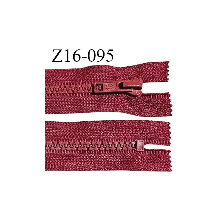 Fermeture zip moulée 16 cm non séparable couleur rouge largeur 3.2 cm zip nylon 16 cm largeur 6 mm prix au mètre