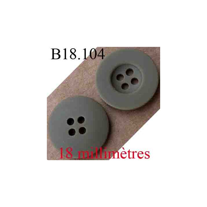 bouton 18 mm couleur vert kaki 4 trous diamètre 18 mm