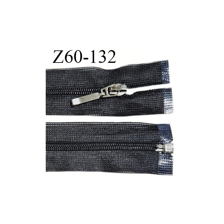 Fermeture zip 60 cm couleur noir séparable curseur métal longueur 60 cm largeur 2.8 cm largeur du zip 4 mm prix à l'unité