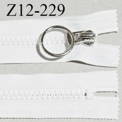 Fermeture zip moulée 12 cm non séparable couleur blanc naturel largeur 3 cm zip nylon 12 cm largeur 5 mm prix au mètre