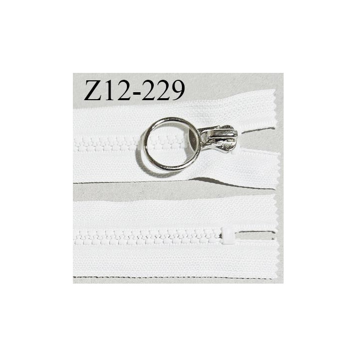 Fermeture zip moulée 12 cm non séparable couleur blanc naturel largeur 3 cm zip nylon 12 cm largeur 5 mm prix au mètre