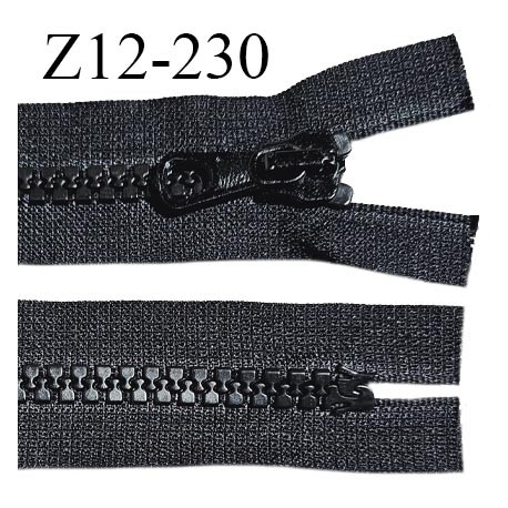 Fermeture zip moulée 12 cm non séparable couleur noir largeur 3.5 cm zip nylon 12 cm largeur 8 mm prix au mètre