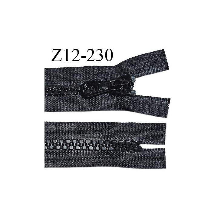 Fermeture zip moulée 12 cm non séparable couleur noir largeur 3.5 cm zip nylon 12 cm largeur 8 mm prix au mètre